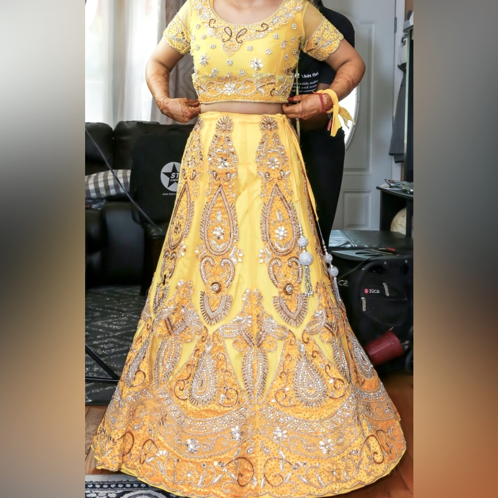 Heavily embroidered and beautiful stone work lehenga